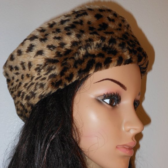 NUCOLLECTION LEOPARD PRINT HAT OSFM - Picture 2 of 5